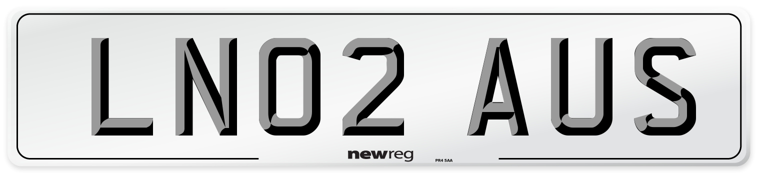 LN02 AUS Number Plate from New Reg